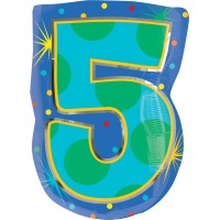 Шар Цифра 5 мульти