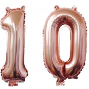 Комплект цифр 10 нежно-золотого цвета с гелием