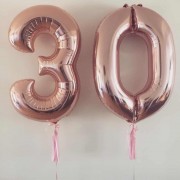 Комплект цифр 30 нежно-золотого цвета с гелием
