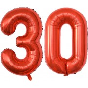 Комплект цифр 30 красного цвета с гелием