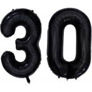 Комплект цифр 30 черного цвета с гелием