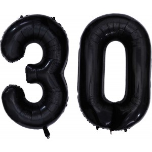 Комплект цифр 30 черного цвета с гелием