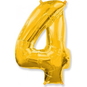 Шар цифра 4, 102 см (Золото)