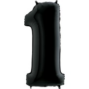 Шар цифра 1, 102 см (Черный)