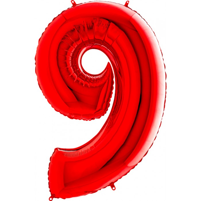 Шар-цифра Красная Девятка 9