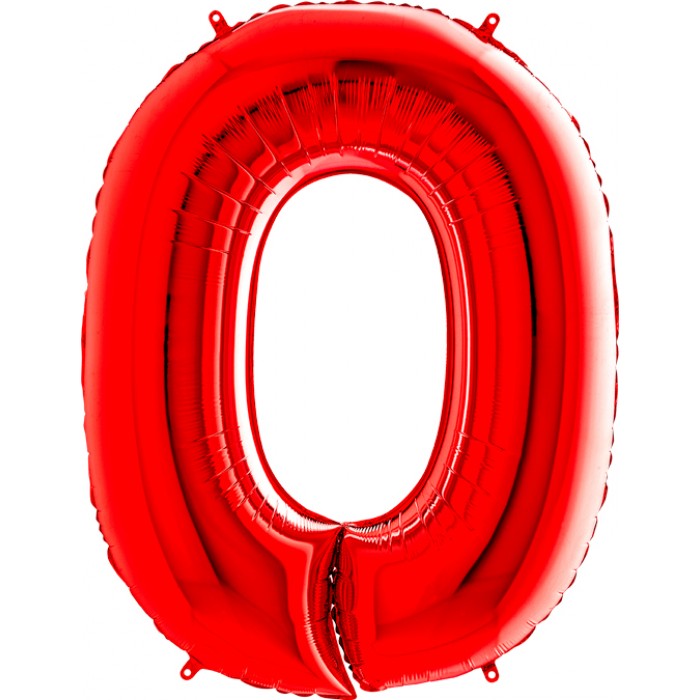 Шар цифра 0, 102 см (Красный)