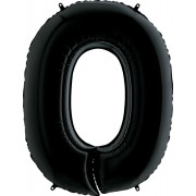 Шар цифра 0, 102 см (Черный)