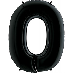 Шар цифра 0, 102 см (Черный)