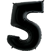 Шар цифра 5, 102 см (Черный)