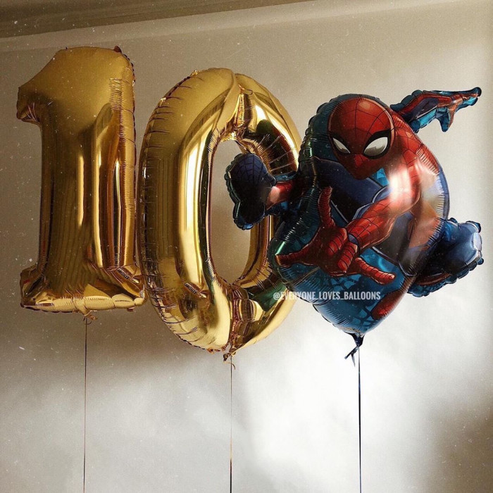 Набор шаров с любимым персонажем Человеком-пауком на 10 лет