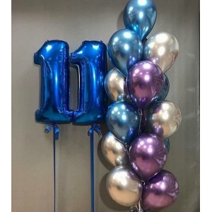 Композиция из голевых шариков хром на 11 лет для мальчика