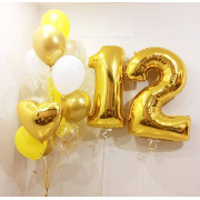Композиция из шаров Золотые 12 лет