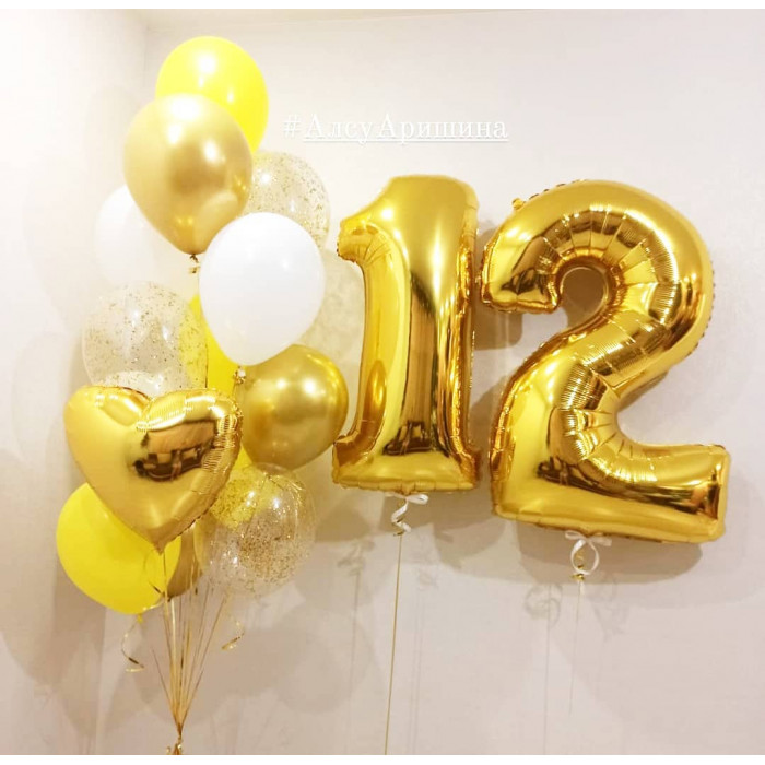 Композиция из шаров Золотые 12 лет