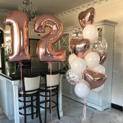 Композиция из шаров с сердцами на 12 лет девочке