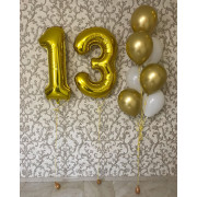 Сет из шариков в золоте на 13 лет мальчику
