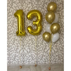 Сет из шариков в золоте на 13 лет мальчику