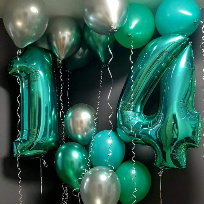 Композиция из гелевых шаров тиффани на 14 лет мальчику