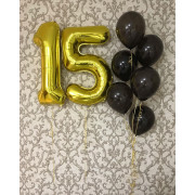 Композиция из шариков с гелием молодому человеку на 15 лет