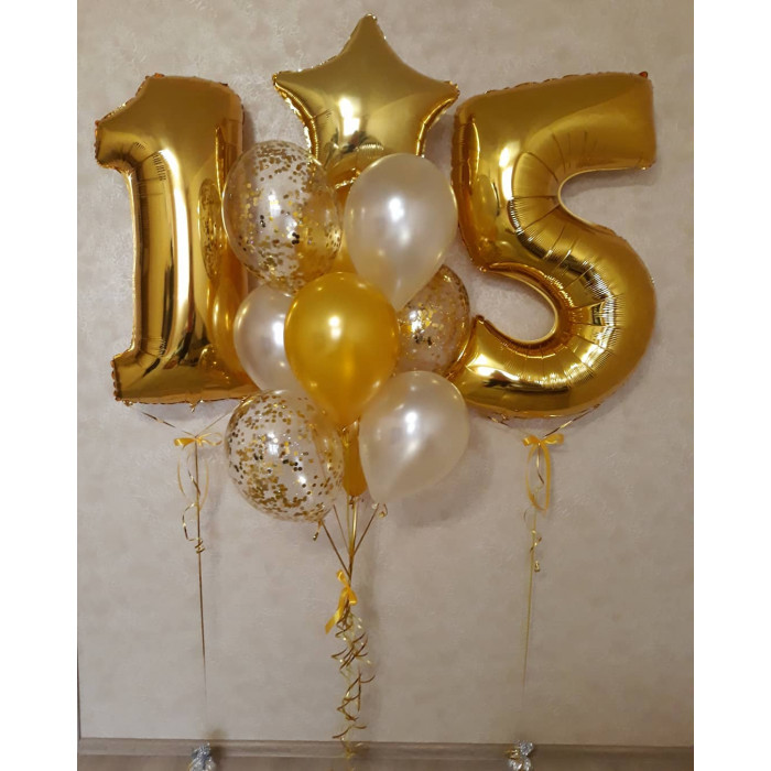 Набор шаров золотые 15 лет