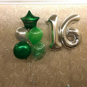 Композиция из шаров с вашими поздравлениями на 16 лет парню