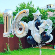 Композиция из шаров со звездами на 16 лет парню