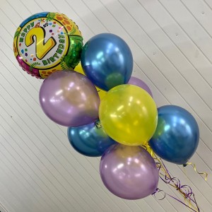Букет из шаров с Днем рождения (Happy Birthday) на два годика