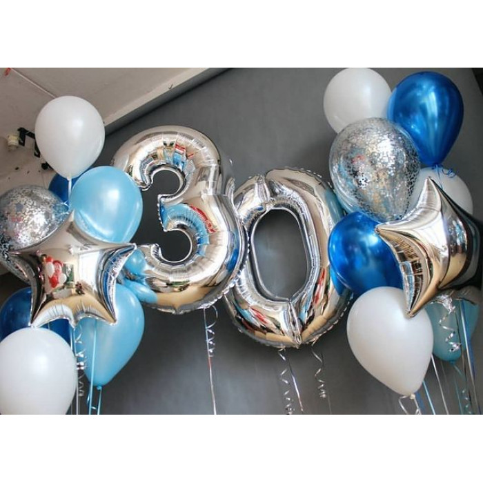 Композиция из шаров дорогому мужчине на 30 лет