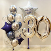 Композиция из шаров поздравления от семьи на 30 лет мужчине
