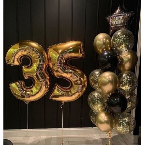 Композиция из шаров Золотые 35 лет для мужа