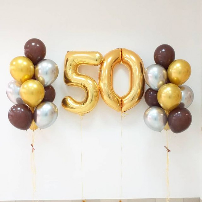 Композиция из шаров любимому мужу на 50 лет