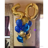 Букет шаров с гелием в подарок мужчине на 50 лет