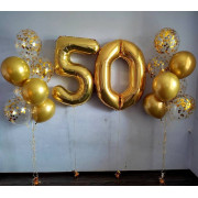 Композиция из гелиевых шаров Золотые 50 лет для мужа