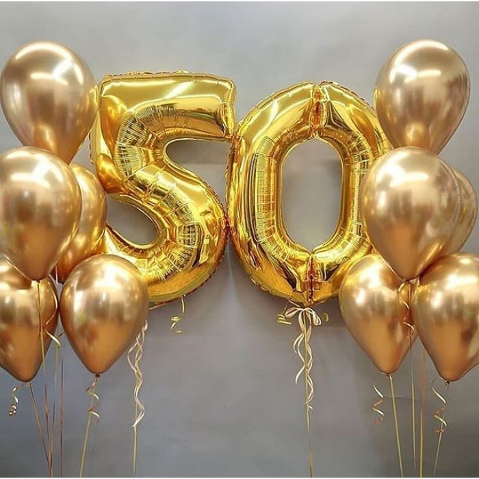 Сет из шариков Золотые 50 лет