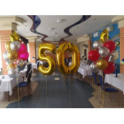 Композиция из гелевых шаров любимой жене в 50 лет