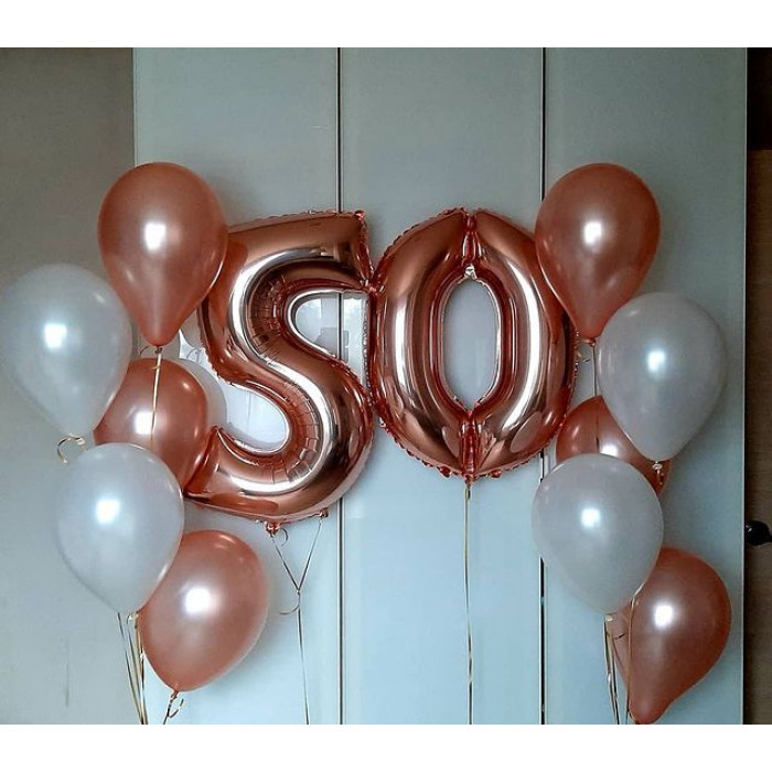 Сет из воздушных шариков на юбилейные 50 лет женщине