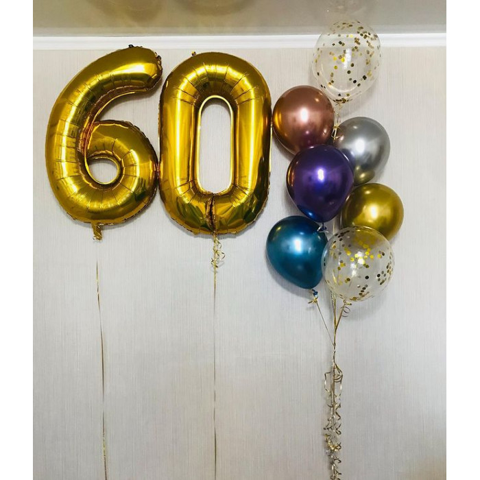 Композиция из шаров на юбилей 60 лет для мужчины