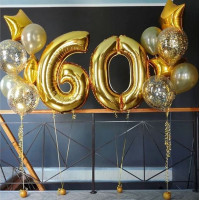 Композиция из шариков Золотые 60 лет