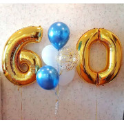 Сет из шариков с гелием главе семьи на 60 лет