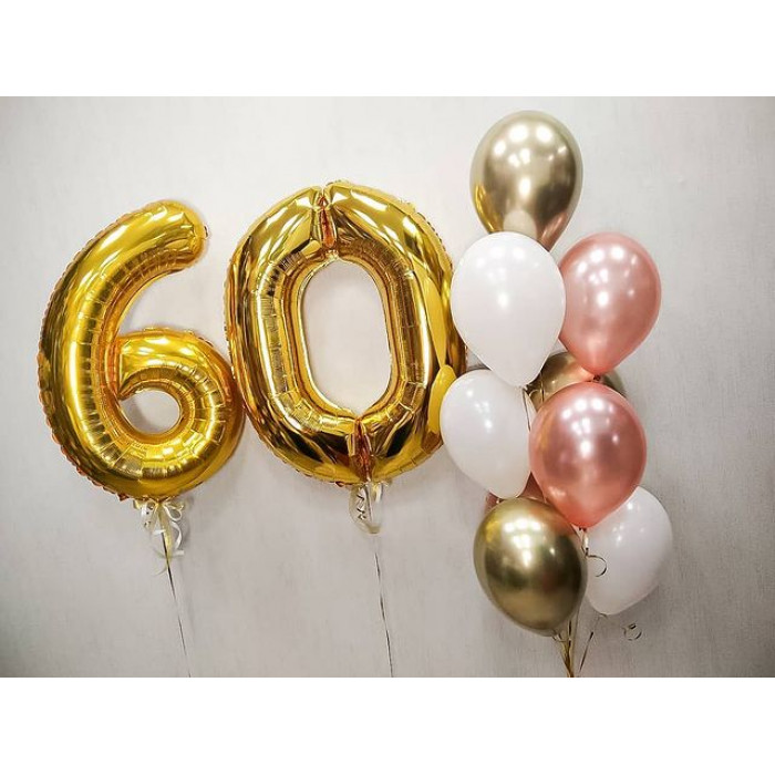 Сет из шариков с гелием любимой супруге на 60 лет