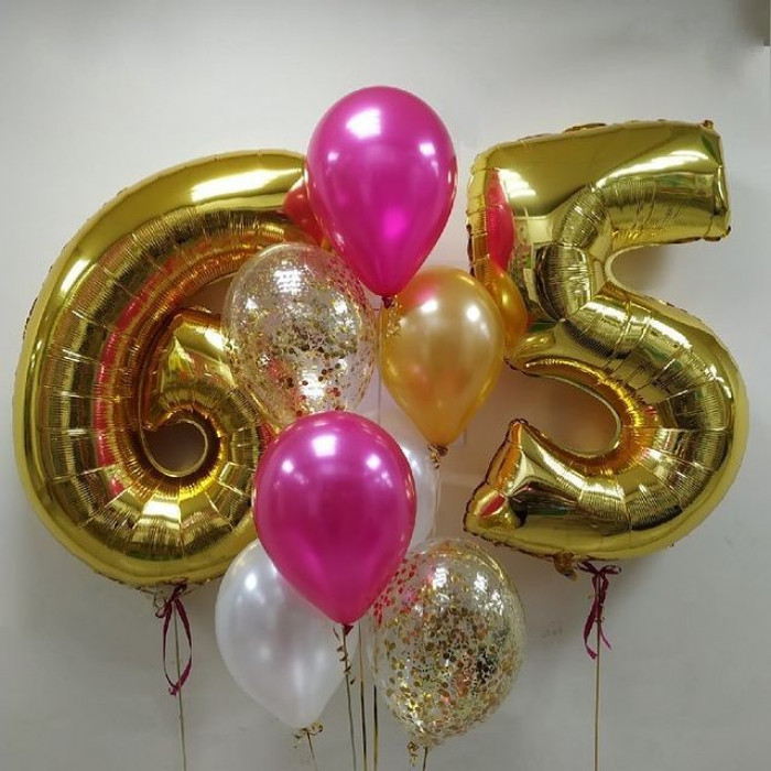 Композиция из шариков на юбилейные 65 лет для мамы