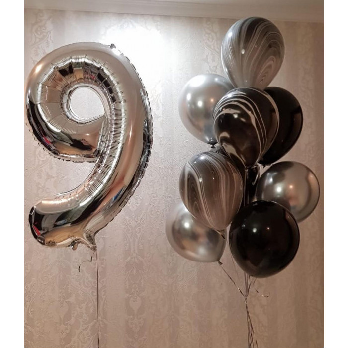 Композиция из шаров мраморных на 9 лет