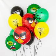 Букет из шариков с героями игры и мультика Энгри Бердс (Angry Birds)