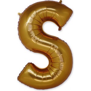 Шар Буква Эс ( S ) латинская золотая