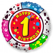 Шар-круг с Днем рождения (Happy Birthday) 1