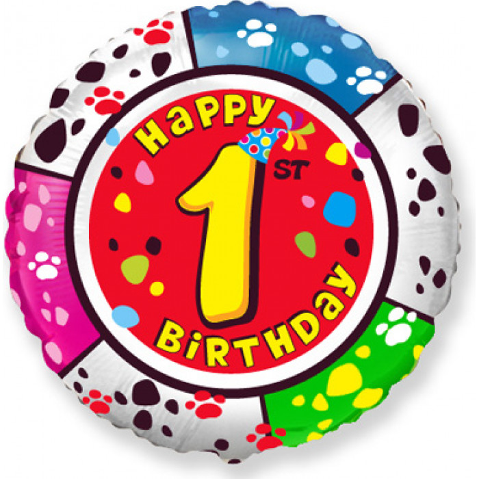 Шар-круг с Днем рождения (Happy Birthday) 1