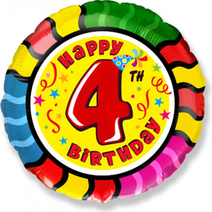 Шар-круг с Днем рождения (Happy Birthday) 4