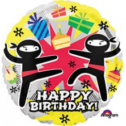 Шар-круг С Днем Рождения (Happy Birthaday) (ниндзи)