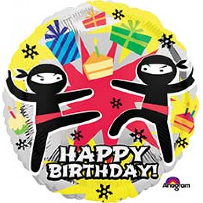 Шар-круг С Днем Рождения (Happy Birthaday) (ниндзи)