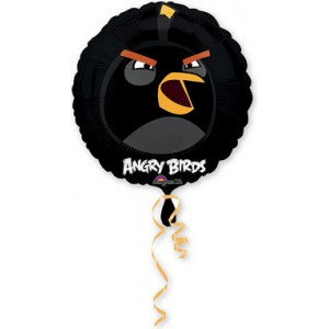 Шар-круг Черная птичка из мультика Энгри Бердс (Angry Birds)