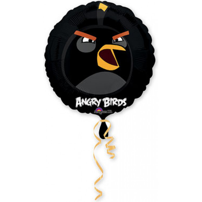 Шар-круг Черная птичка из мультика Энгри Бердс (Angry Birds)